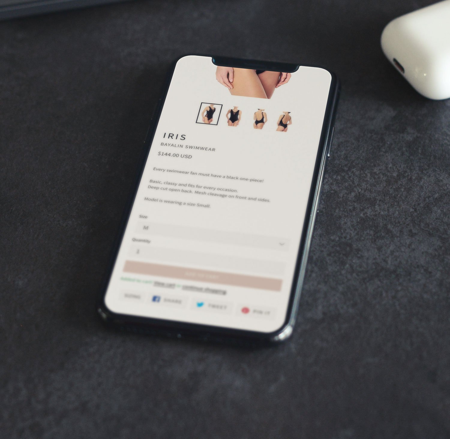 Bayalin mobile product page