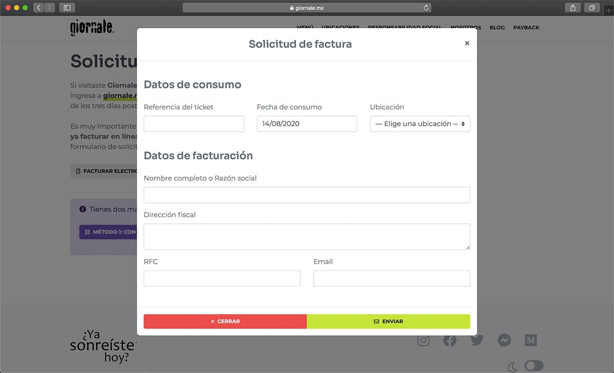 Giornale Invoice Form